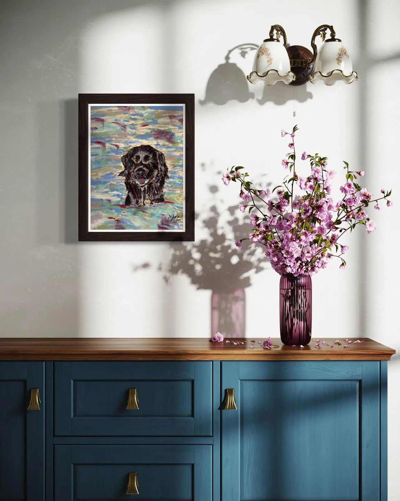 Ozzy in the Dora Baltea Pastel Painting