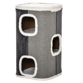 PawHut Cat Barrel Kitten Tree Tower Sisal Scratching Furniture Climbing Frame