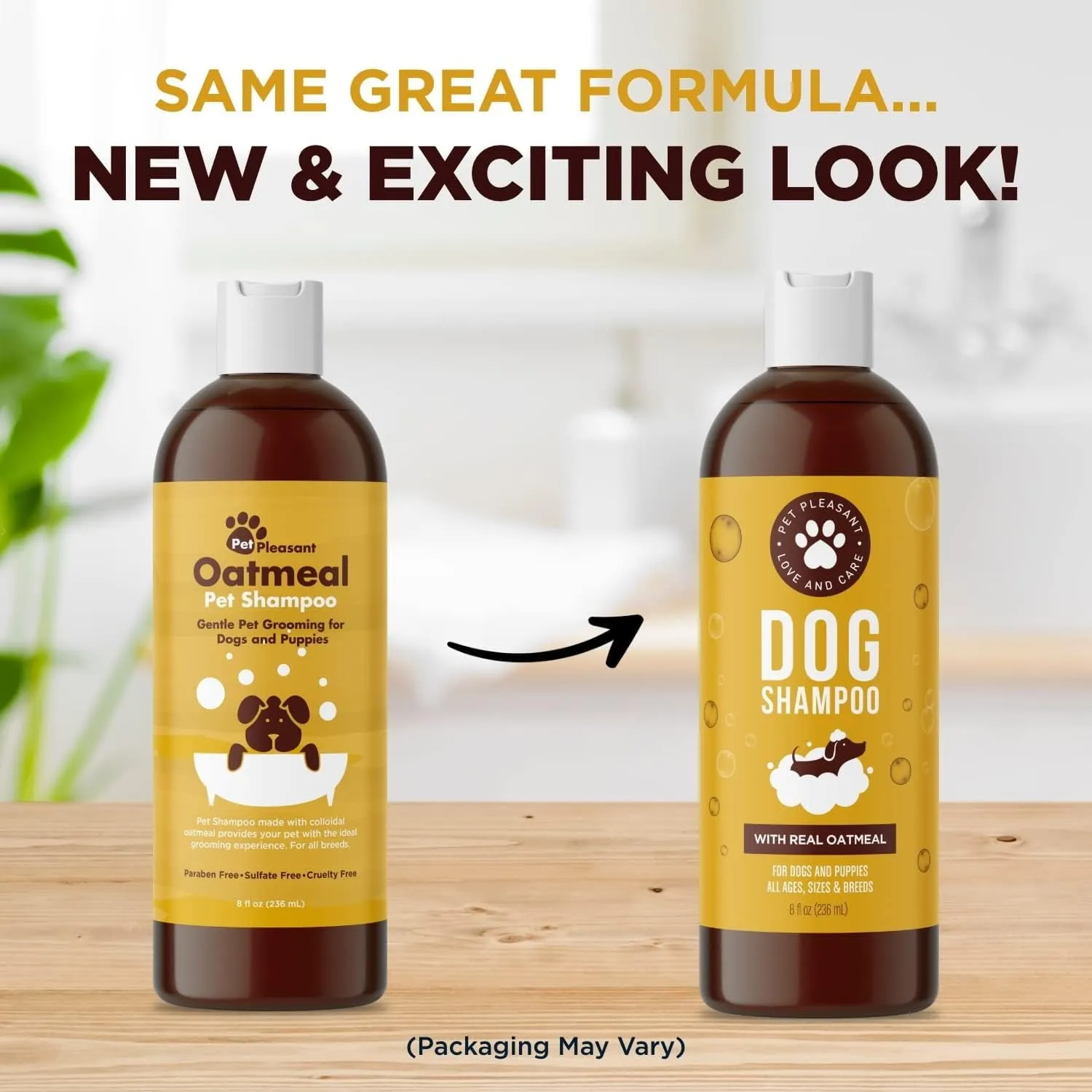Pet Oatmeal Shampoo for Dogs and Puppies - Moisturizing Oatmeal Dog Shampoo for Dry Skin and Cleansing Dog Care - Puppy Shampoo for Dog Bath and Dog Grooming Care, 8 fl oz