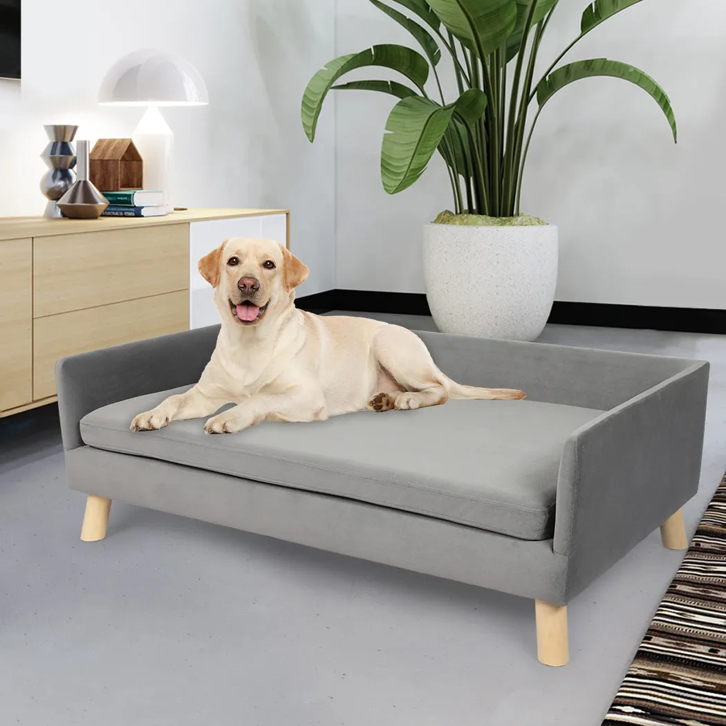 Pet Sofa Bed Dog Warm Soft Lounge Couch with Removable Cushion - Large