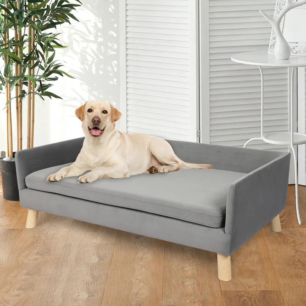 Pet Sofa Bed Dog Warm Soft Lounge Couch with Removable Cushion - Large