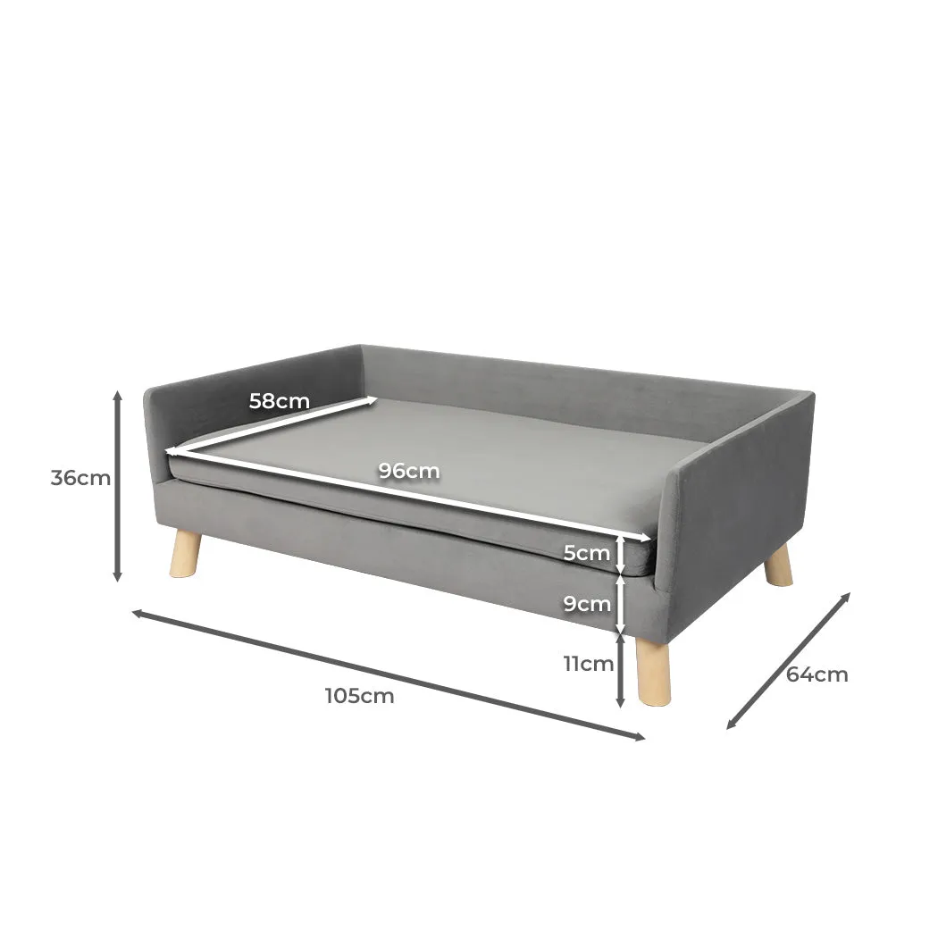 Pet Sofa Bed Dog Warm Soft Lounge Couch with Removable Cushion - Large