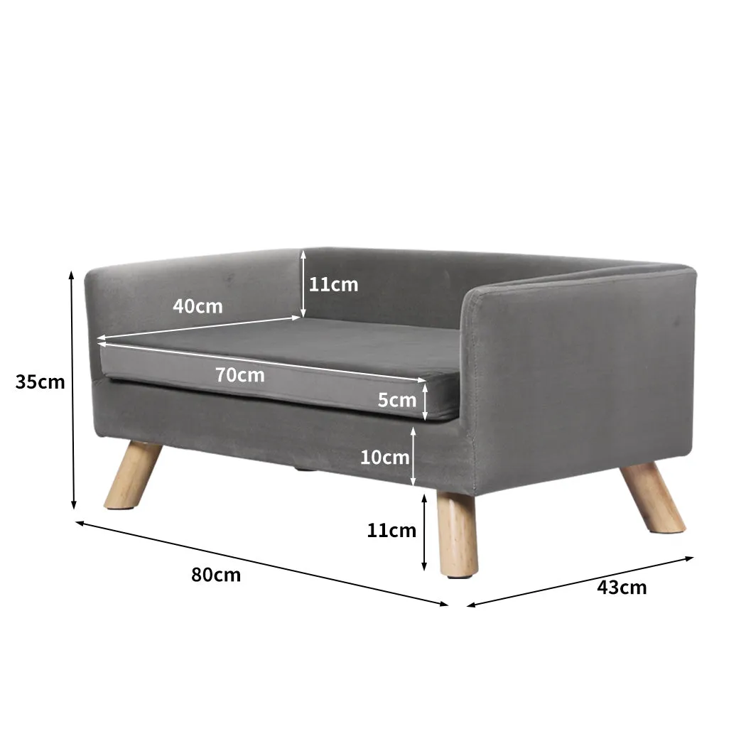 Pet Sofa Bed Dog Warm Soft Lounge Couch with Soft Removable Cushion Chair - Large