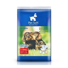 Pet Soft Pet Disposable Female Puppy Dog Diaper 22-40cm (xs) 12pcs
