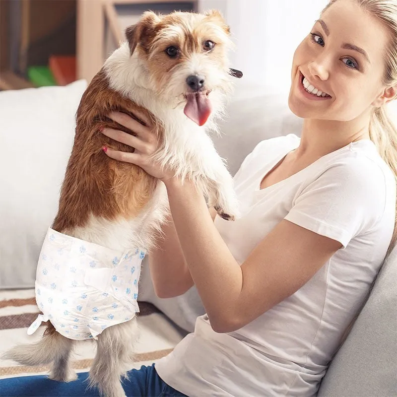 Pet Soft Pet Disposable Female Puppy Dog Diaper 34-54cm (l) 12pcs
