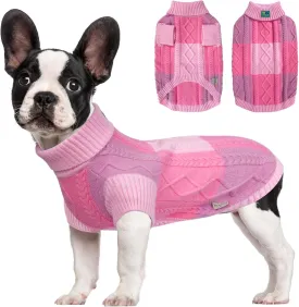 Pet Sweaters,Turtleneck Pullover Dog Sweater,Pet Sweaters for Dogs,Pet Clothes,Pet Clothing,Suitable for All Types of Dogs and Most Seasons (Pink Group, L)