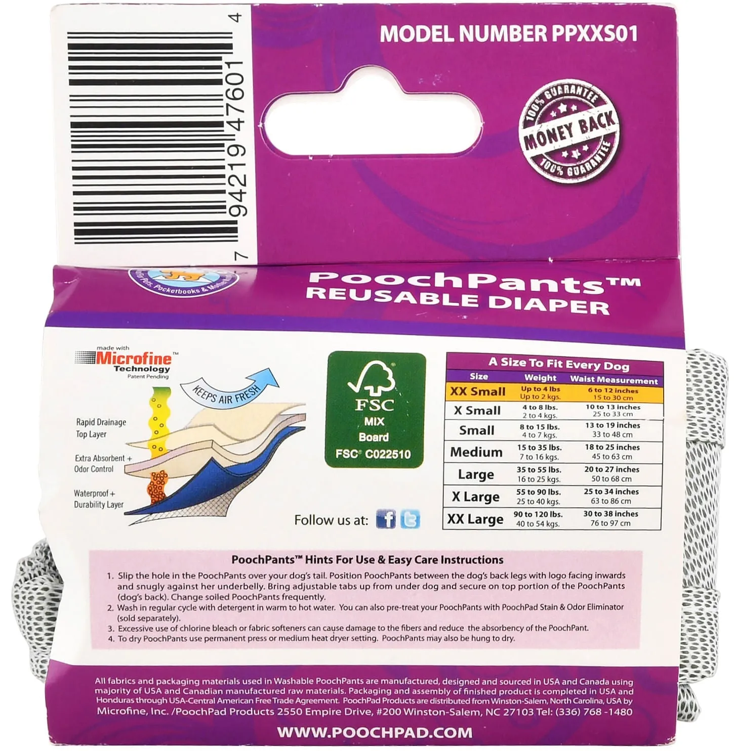 PoochPants Reusable Dog Diapers
