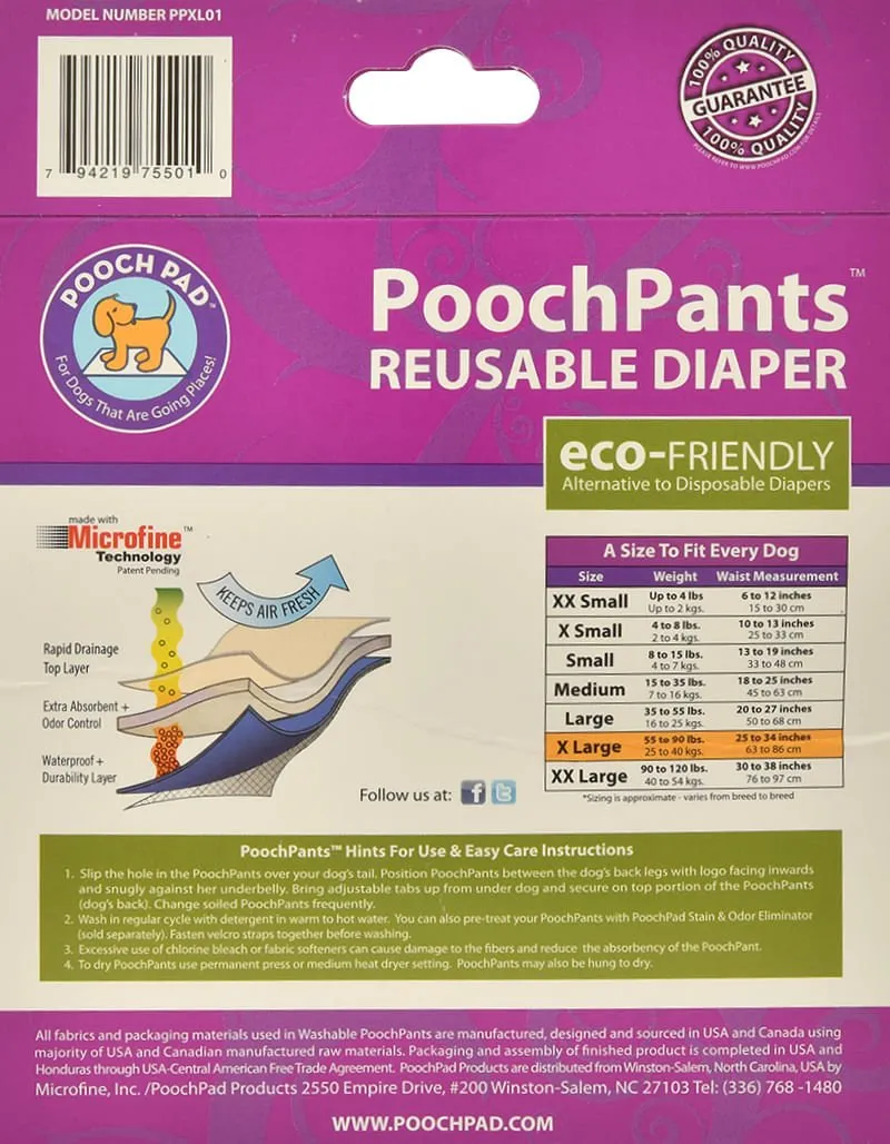 PoochPants Reusable Dog Diapers