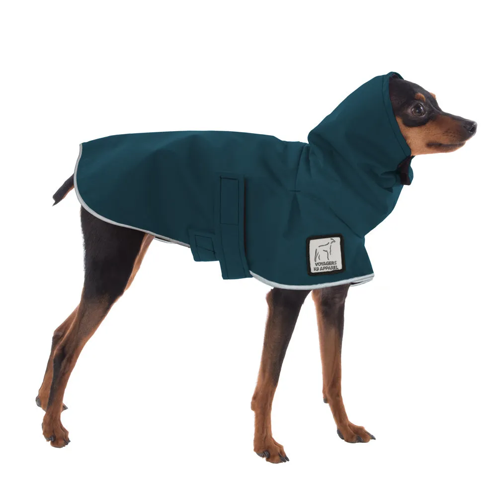 ReCoat ♻️ Miniature Pinscher Raincoat with Harness Opening