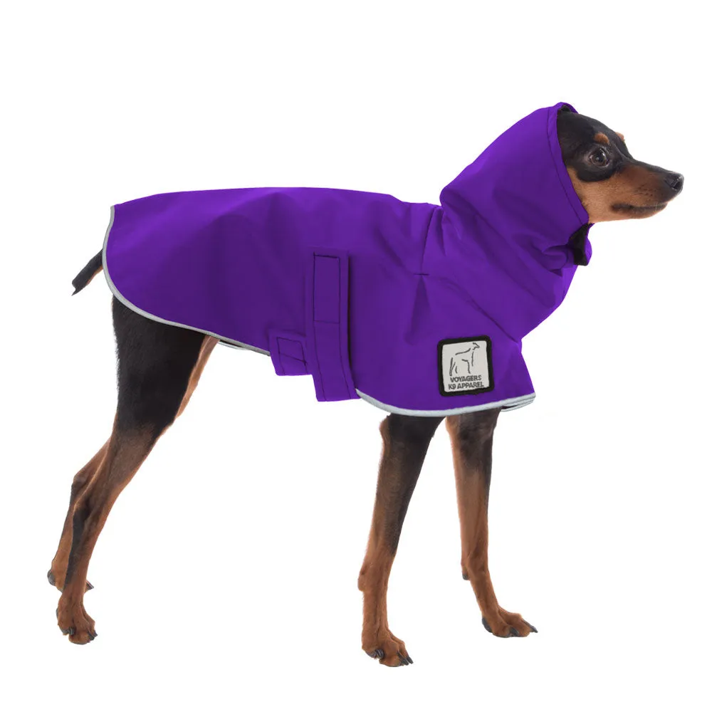 ReCoat ♻️ Miniature Pinscher Raincoat with Harness Opening