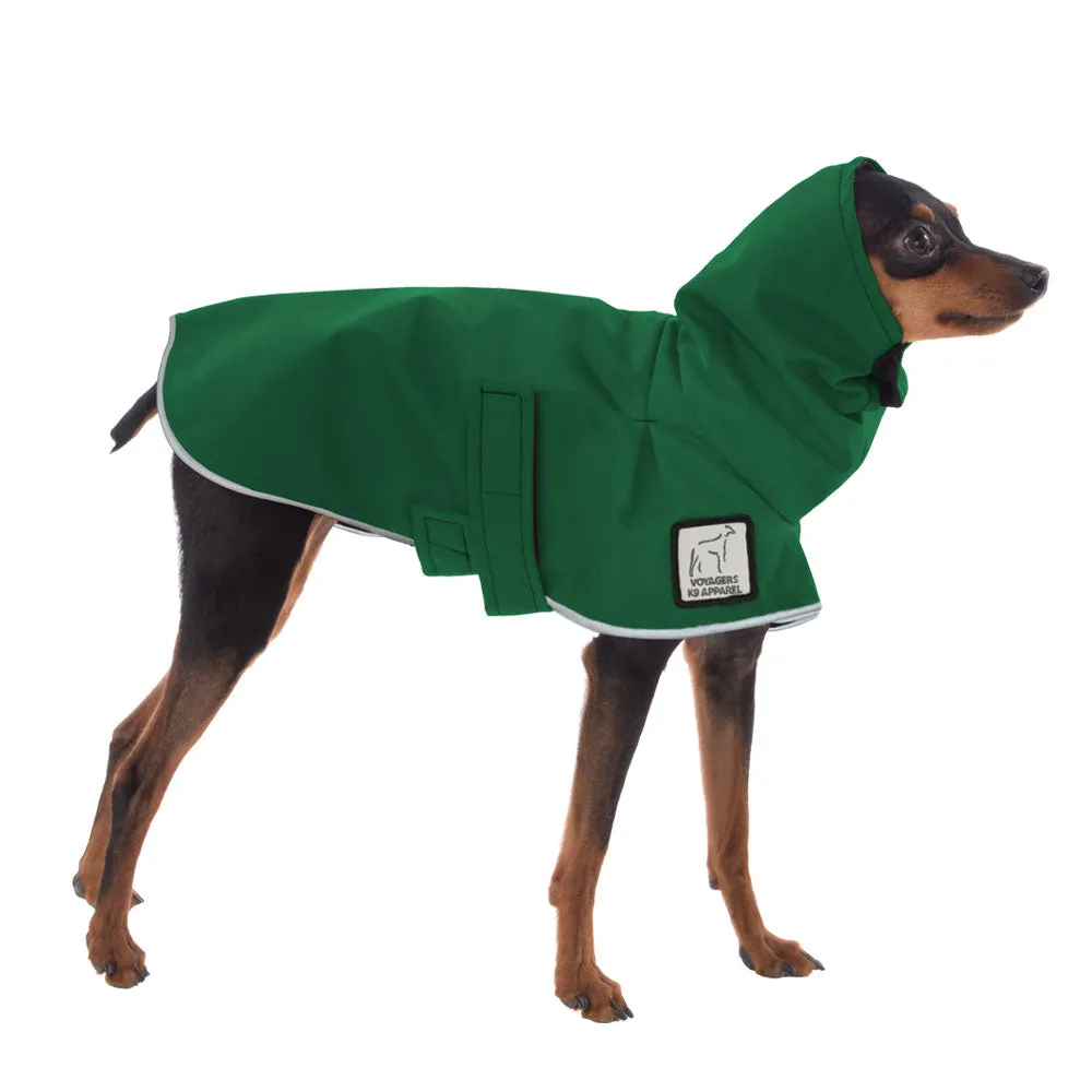 ReCoat ♻️ Miniature Pinscher Raincoat with Harness Opening