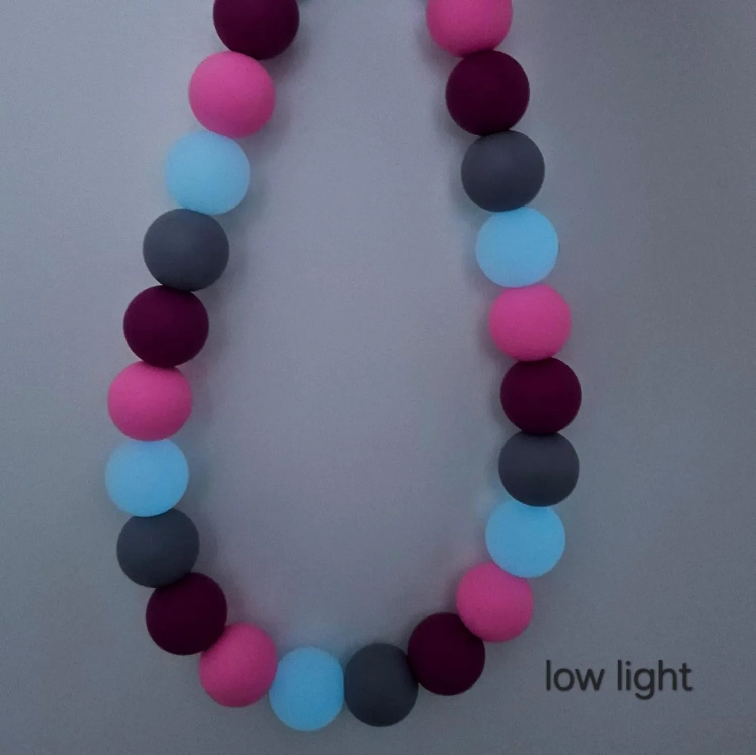 Silicone Bead Collar - Glow in The Dark Beads - Waterproof - 100% Non-Toxic - Rose Buds (24)