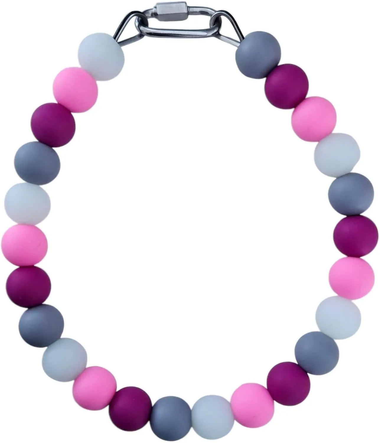 Silicone Bead Collar - Glow in The Dark Beads - Waterproof - 100% Non-Toxic - Rose Buds (24)