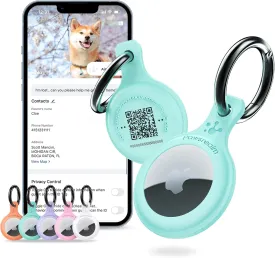 Smart Pet Tracker Holder Compatible with AirTag, for AirTag Holder Dog&Cat Collar with QR Code, Case&ID Tag in One & with Modifiable Pet Online Profile, Instant Pet Location Alert