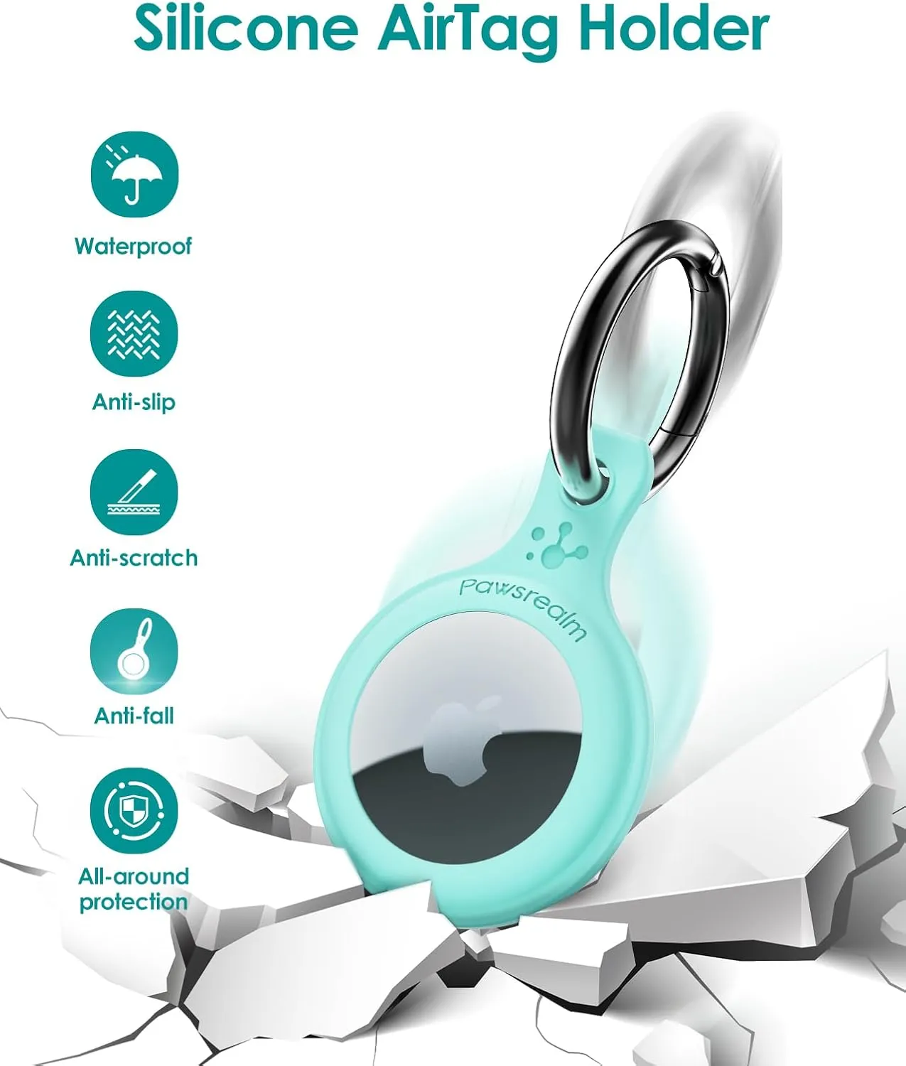 Smart Pet Tracker Holder Compatible with AirTag, for AirTag Holder Dog&Cat Collar with QR Code, Case&ID Tag in One & with Modifiable Pet Online Profile, Instant Pet Location Alert