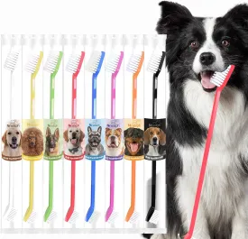 VibrantPet Toothbrush Set - 8-Pack with Dual-Head Design, Transparent Tube Packaging for Convenient Storage and Travel | Enhance Pet Dental Care