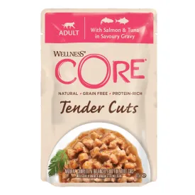 WELLNESS CORE Cat Tender Cuts with Salmon and Tuna in Savoury Gravy 85g