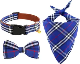 Yizepet Dog Collar with Bow Tie- Adjustable pet Collar for Dogs with Plastic Buckle Collar, Stylish Pattern for Small Medium or Large Boy and Girl Dog and Cat
