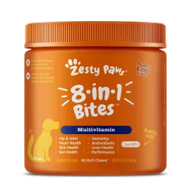 Zesty Paws Dog 8-in-1 Multivitamin Bites Peanut Butter 90soft chews