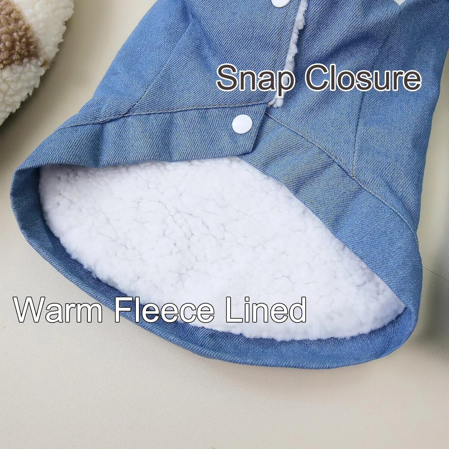 Zunea Soft Denim Winter Dog Jackets Coat for Small Medium Dogs Corgi Fleece Lined Coats with D-Ring Soft Warm Cold Weather Vest Jacket Puppy Clothes Pet Dachshund Apparel Lightblue XXL