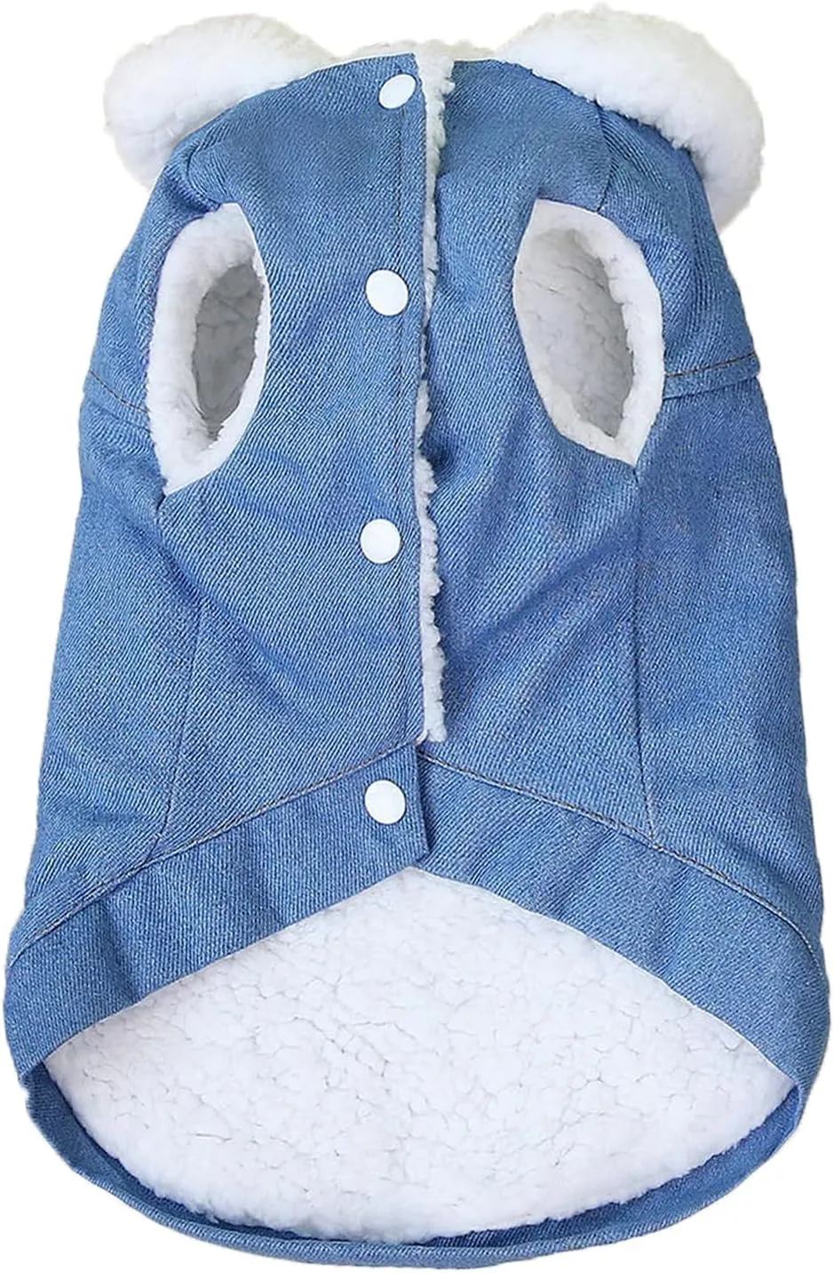 Zunea Soft Denim Winter Dog Jackets Coat for Small Medium Dogs Corgi Fleece Lined Coats with D-Ring Soft Warm Cold Weather Vest Jacket Puppy Clothes Pet Dachshund Apparel Lightblue XXL